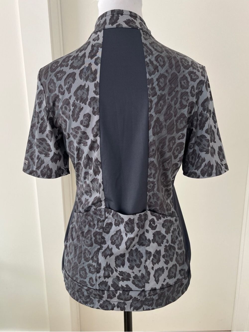 SAMSARA Full Zip Cycling Performance Jersey Leopard Print Short Sleeve Stretch - Picture 3 of 16